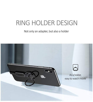 Planet Gates For Dual Lightning Ring Holder Adapter for iPhone AUX to 3.5mm Audio Charger for Splitter iPhone Jack Headphones Headset Adapter