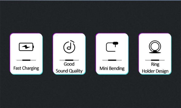 Planet Gates For Dual Lightning Ring Holder Adapter for iPhone AUX to 3.5mm Audio Charger for Splitter iPhone Jack Headphones Headset Adapter