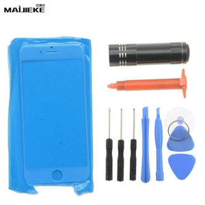 Planet Gates For i8 Black Touch Panel Outer Glass For iPhone 8 7 plus 6s 6 plus 5 5s Front Glass Lens Screen Replacement UV Glue Tools Set