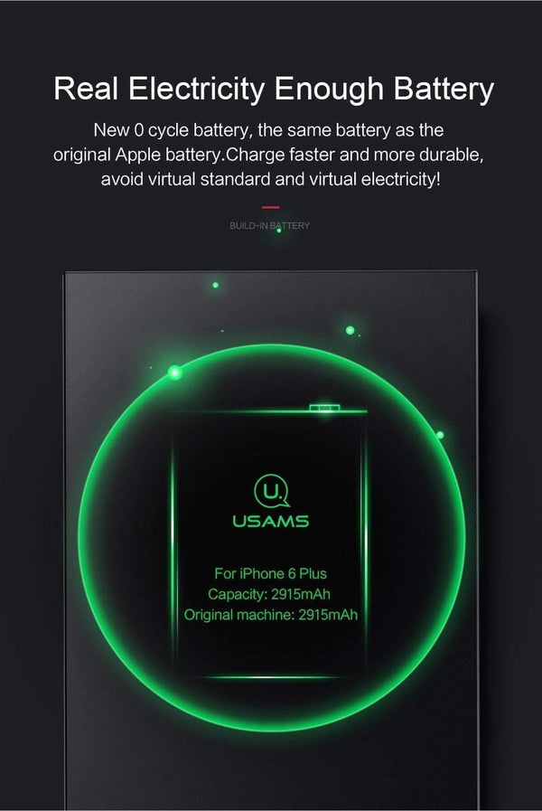 Planet Gates For iPhone 6 Plus Battery USAMS Original For iPhone6 Plus Mobile Phone Lithium Battery Power Capacity 2915mAh Bank With Tools
