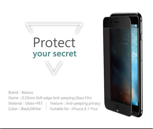 Planet Gates For iPhone 8 / Black Baseus Privacy Screen Protector For iPhone 8 7 Plus Anti Spy Tempered Glass 3D 9H Protective Glass Soft Edge Anti Peeping Film