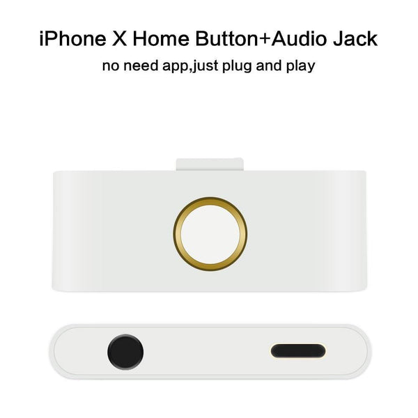 Planet Gates For iPhone X XR XS MAX Home Button Audio Charger Adapter Home Key 3.5mm Earphone AUX Jack Audio Converter External HOME Button