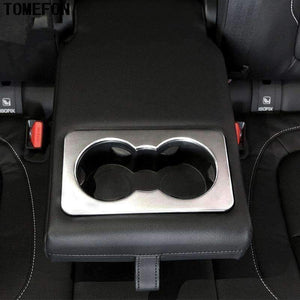 Planet Gates For Jaguar F-Pace f pace X761 2016 2017 ABS Chrome Matte Rear Seat Water Cup Glass Holder Car Interior Styling Accessories Cover