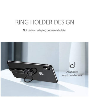 Planet Gates For Lightning to 3.5mm Audio Adapter With Finger Ring Holder Fast charging splitter for adaptador iphone 7 adapter earphone jack