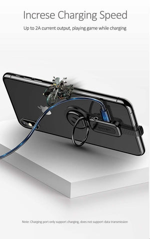 Planet Gates For Lightning to 3.5mm Audio Adapter With Finger Ring Holder Fast charging splitter for adaptador iphone 7 adapter earphone jack