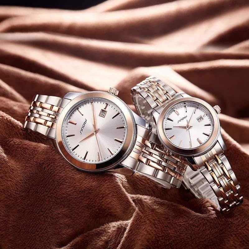 Planet Gates For Men WhiteGold Watches Waterproof Sports Date Business Wristwatch Gold Stainless Steel Band Watch For Men Women Lovers Watch