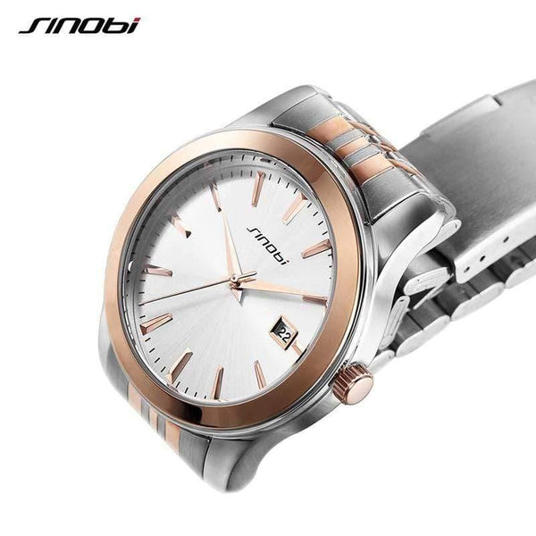 Planet Gates For Men WhiteGold Watches Waterproof Sports Date Business Wristwatch Gold Stainless Steel Band Watch For Men Women Lovers Watch