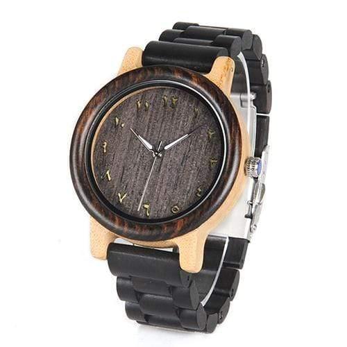Planet Gates For Men Wooden Watches Eastern Arabic Persian Farsi Numerals Dial Face Watches Ebony Band Watch for Lover's