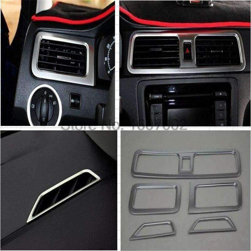 Planet Gates For Skoda Rapid Spaceback 2013 2014 2015 2016 ABS Chrome Air Vent Outlet Cover Sticker Left-driving Car Interior Accessories