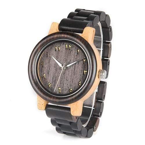 Planet Gates For Women Wooden Watches Eastern Arabic Persian Farsi Numerals Dial Face Watches Ebony Band Watch for Lover's