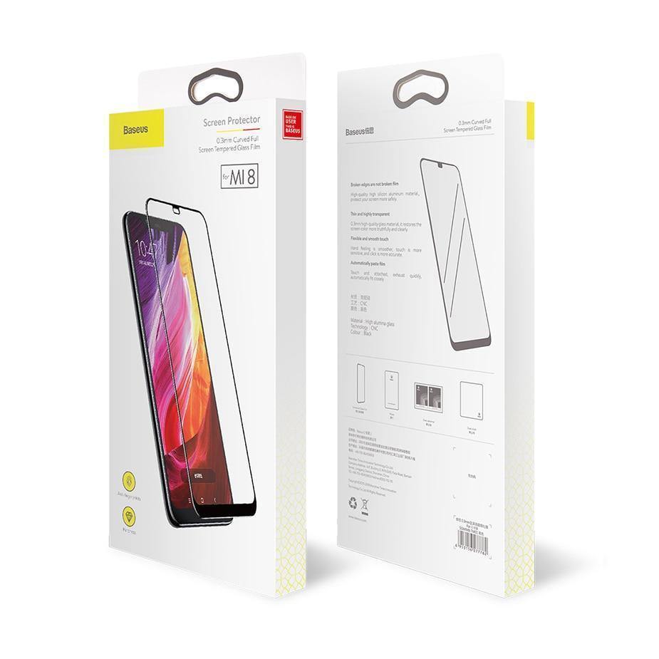 Planet Gates For Xiaomi 8 Baseus 0.3mm Thin Full Coverage Protective Glass For Xiaomi 8 8 SE Screen Protector 3D Surface Tempered Glass For Xiaomi 8