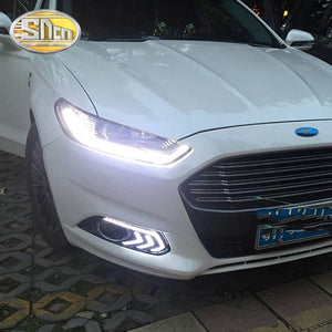 Planet Gates Ford Mondeo Fusion 2013 2014 2015 2016 Yellow Turning Signal Relay Waterproof Car DRL Lamp LED Daytime Running Light SNCN