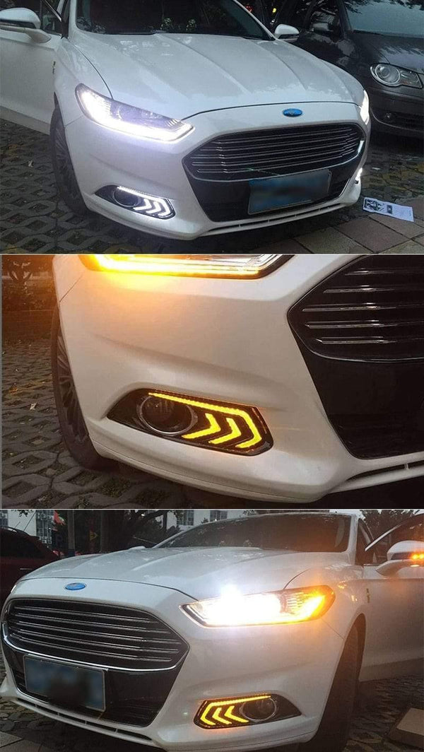 Planet Gates Ford Mondeo Fusion 2013 2014 2015 2016 Yellow Turning Signal Relay Waterproof Car DRL Lamp LED Daytime Running Light SNCN