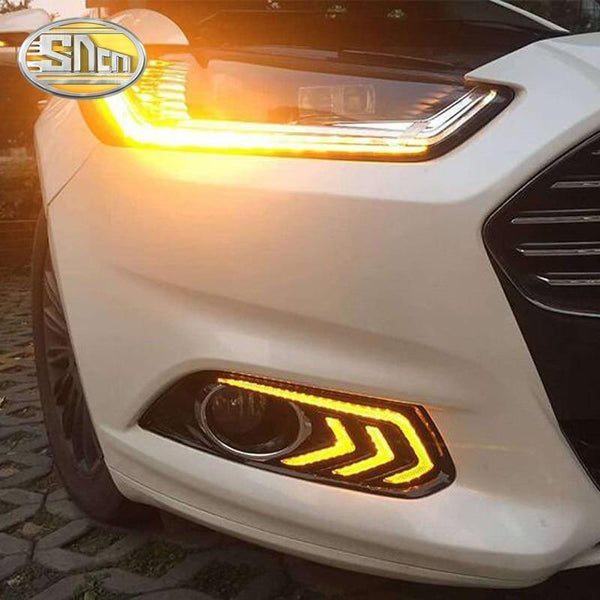 Planet Gates Ford Mondeo Fusion 2013 2014 2015 2016 Yellow Turning Signal Relay Waterproof Car DRL Lamp LED Daytime Running Light SNCN