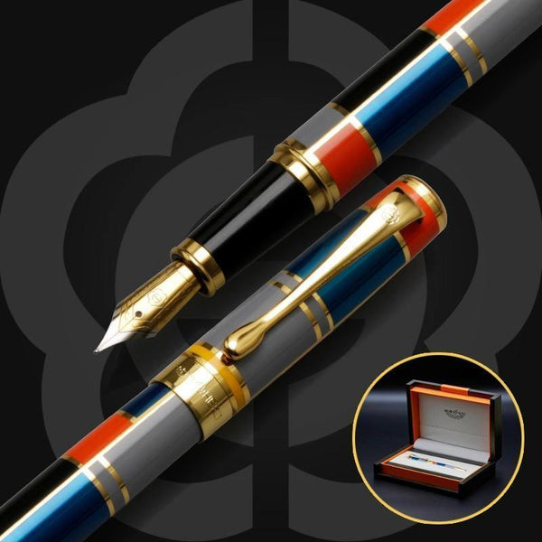 Planet Gates Fountain Pen Full metal Golden Clip luxury ink pens Caneta Stationery Office supplies