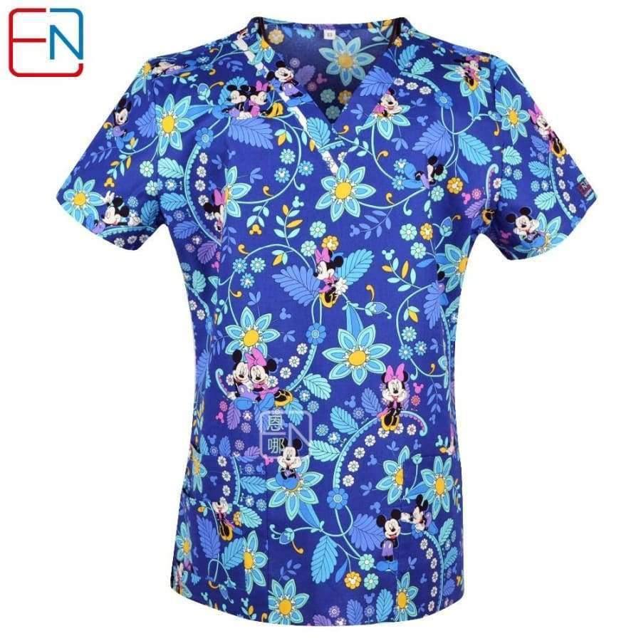 Planet Gates four hearts / XXS Women Scrub Top With V-Neck 100% Cotton Print Surgical Medical Uniforms Hospital Nurse Scrub Tops For Women