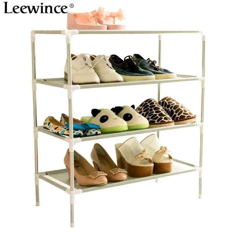 Planet Gates Four layers / China Leewince Shoe Cabinet Non-woven Shoes Racks Storage Large Capacity Home Furniture DIY Simple  Dustproof Shoe Cabinet