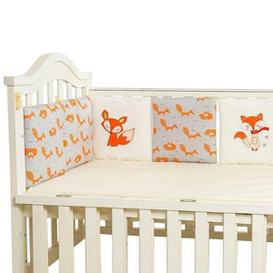 Planet Gates Fox 12pcs 6/12pcs Baby Bed Bumper Cotton Fox Elephant Bedding Set for Newborn Baby Crib Bumper Cot Bumper Protector Back Cushion Baby