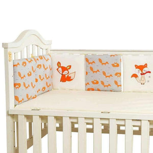 Planet Gates Fox 12pcs 6/12pcs Baby Bed Bumper Cotton Fox Elephant Bedding Set for Newborn Baby Crib Bumper Cot Bumper Protector Back Cushion Baby