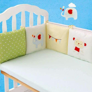 Planet Gates Fox 12pcs 6/12pcs Baby Bed Bumper Cotton Fox Elephant Bedding Set for Newborn Baby Crib Bumper Cot Bumper Protector Back Cushion Baby