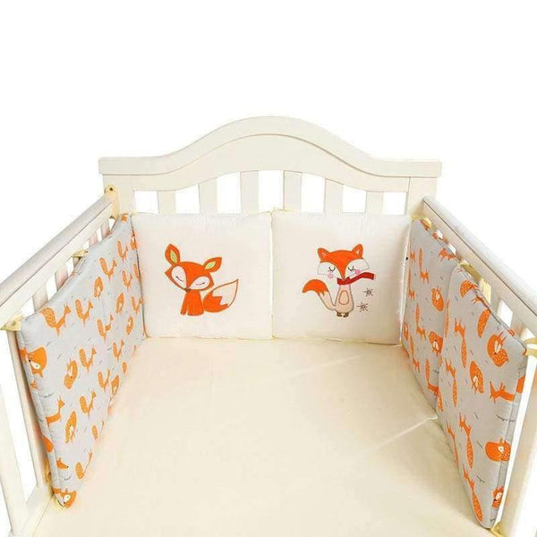 Planet Gates Fox 12pcs 6/12pcs Baby Bed Bumper Cotton Fox Elephant Bedding Set for Newborn Baby Crib Bumper Cot Bumper Protector Back Cushion Baby