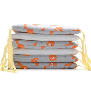 Planet Gates Fox 12pcs 6/12pcs Baby Bed Bumper Cotton Fox Elephant Bedding Set for Newborn Baby Crib Bumper Cot Bumper Protector Back Cushion Baby