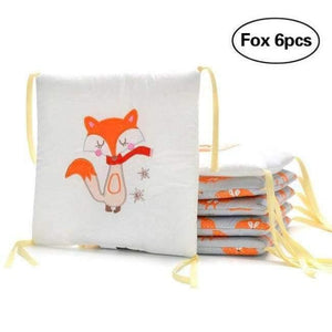 Planet Gates Fox 6pcs 6/12pcs Baby Bed Bumper Cotton Fox Elephant Bedding Set for Newborn Baby Crib Bumper Cot Bumper Protector Back Cushion Baby