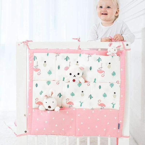 Baby Bed Hanging Storage Bag Cotton Crib Organizer For Newborn Baby Bedding Set Cartoon Pattern Baby Cot Toy Diaper Pocket - Planet Gates