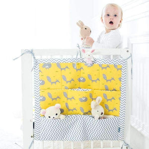 Planet Gates Fox Baby Bed Hanging Storage Bag Cotton Crib Organizer For Newborn Baby Bedding Set Cartoon Pattern Baby Cot Toy Diaper Pocket