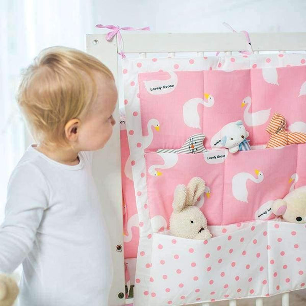 Planet Gates Fox Baby Bed Hanging Storage Bag Cotton Crib Organizer For Newborn Baby Bedding Set Cartoon Pattern Baby Cot Toy Diaper Pocket