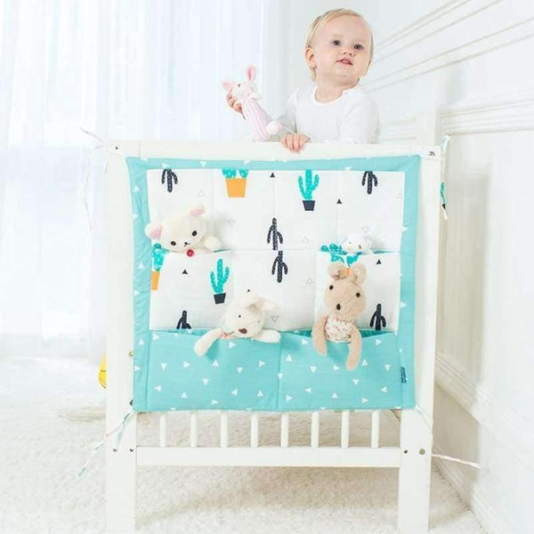 Planet Gates Fox Baby Bed Hanging Storage Bag Cotton Crib Organizer For Newborn Baby Bedding Set Cartoon Pattern Baby Cot Toy Diaper Pocket