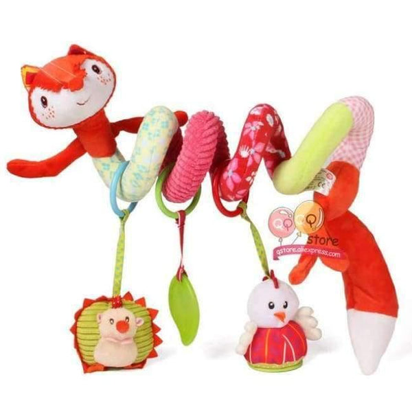 Planet Gates Fox Baby Plush Animal Rattle Mobile Infant Stroller Bed Crib Spiral Hanging Toys Gift for Newborn Children 0-12 Months