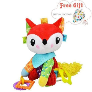 Planet Gates Fox Crib Hanging Toys For Babies Soft Animals Giraffe Rattle Bell Stroller Toys For Kids Teether Early Learning Education Color Toys