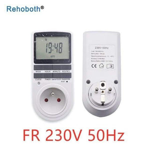 Electronic Digital Timer Switch EU Plug Kitchen Timer Outlet 230V 50HZ 7 Day 12/24 Hour Programmable Timing Socket