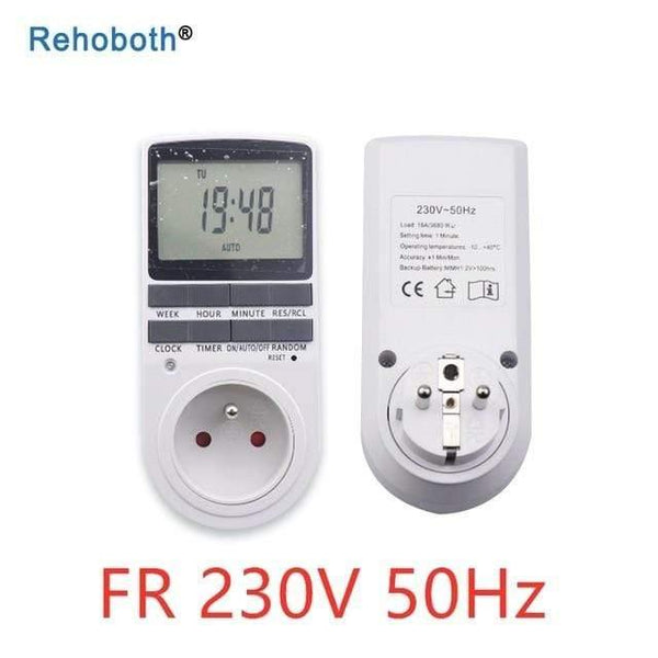 Electronic Digital Timer Switch EU Plug Kitchen Timer Outlet 230V 50HZ 7 Day 12/24 Hour Programmable Timing Socket