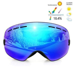 Planet Gates Frame Black 2 Ski Goggles Double Lens UV400 Anti Fog Unisex Snowboard Ski Glasses With Night Vision Ski Lens Snow Eyewear Adult