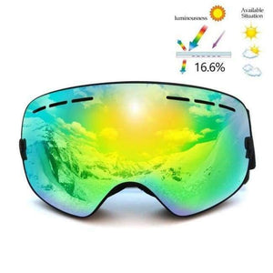 Planet Gates Frame Black Ski Goggles Double Lens UV400 Anti Fog Unisex Snowboard Ski Glasses With Night Vision Ski Lens Snow Eyewear Adult