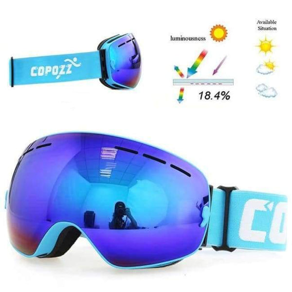 Planet Gates Frame Blue / China Ski Goggles Men Women Snowboard Goggles Glasses for Skiing UV400 Protection Snow Skiing Glasses Anti-fog Ski Mask