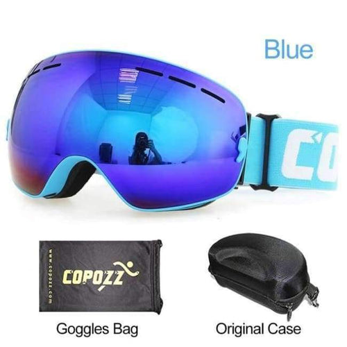 Planet Gates Frame blue with box / China Ski Goggles Men Women Snowboard Goggles Glasses for Skiing UV400 Protection Snow Skiing Glasses Anti-fog Ski Mask