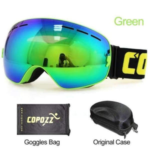 Planet Gates Frame green with box / China Ski Goggles Men Women Snowboard Goggles Glasses for Skiing UV400 Protection Snow Skiing Glasses Anti-fog Ski Mask