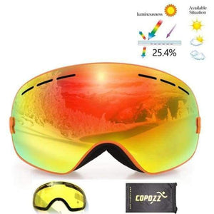 Planet Gates Frame orange 1 Ski Goggles Double Lens UV400 Anti Fog Unisex Snowboard Ski Glasses With Night Vision Ski Lens Snow Eyewear Adult