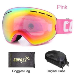Planet Gates Frame pink with box / China Ski Goggles Men Women Snowboard Goggles Glasses for Skiing UV400 Protection Snow Skiing Glasses Anti-fog Ski Mask