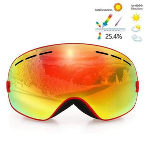 Planet Gates Frame red Ski Goggles Double Lens UV400 Anti Fog Unisex Snowboard Ski Glasses With Night Vision Ski Lens Snow Eyewear Adult
