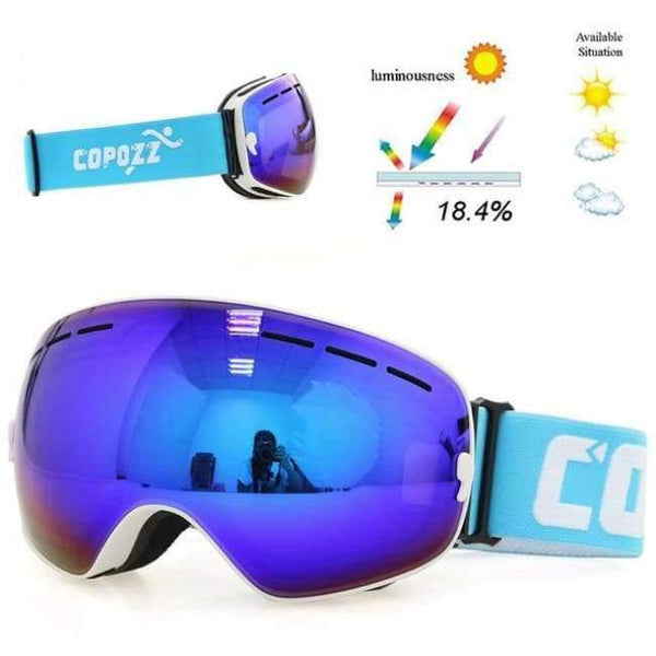 Planet Gates Frame White / China Ski Goggles Men Women Snowboard Goggles Glasses for Skiing UV400 Protection Snow Skiing Glasses Anti-fog Ski Mask