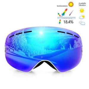 Planet Gates Frame White Ski Goggles Double Lens UV400 Anti Fog Unisex Snowboard Ski Glasses With Night Vision Ski Lens Snow Eyewear Adult