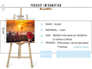 Framed DIY Painting By Numbers Landscape Kit Acrylic Paint On Canvas Modern Wall Art Picture By Numbers For Living Room