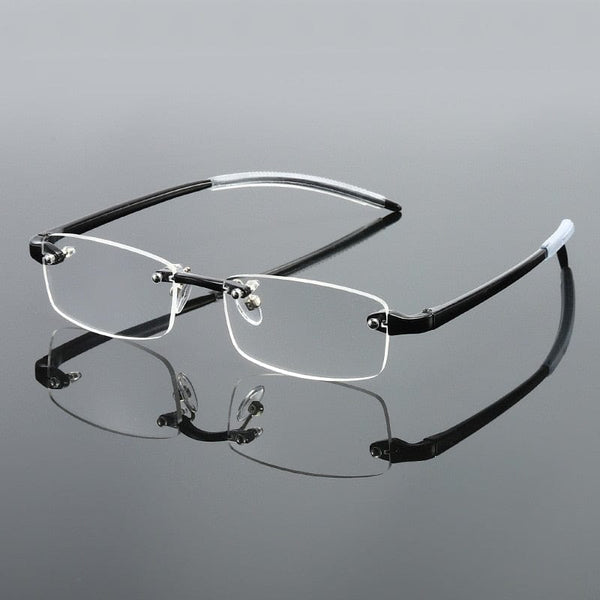 Planet Gates Frameless Blue Light Blocking Reading Glasses Men Women Fashion Rimless Hyperopia Eyeglasses Diopter +1.0 +1.5 +2.0 +2.5 +3.0