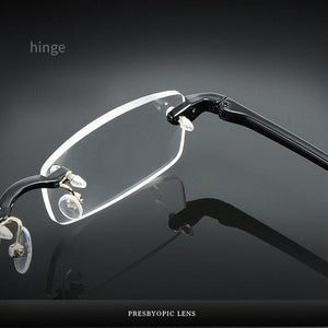Planet Gates Frameless Blue Light Blocking Reading Glasses Men Women Fashion Rimless Hyperopia Eyeglasses Diopter +1.0 +1.5 +2.0 +2.5 +3.0