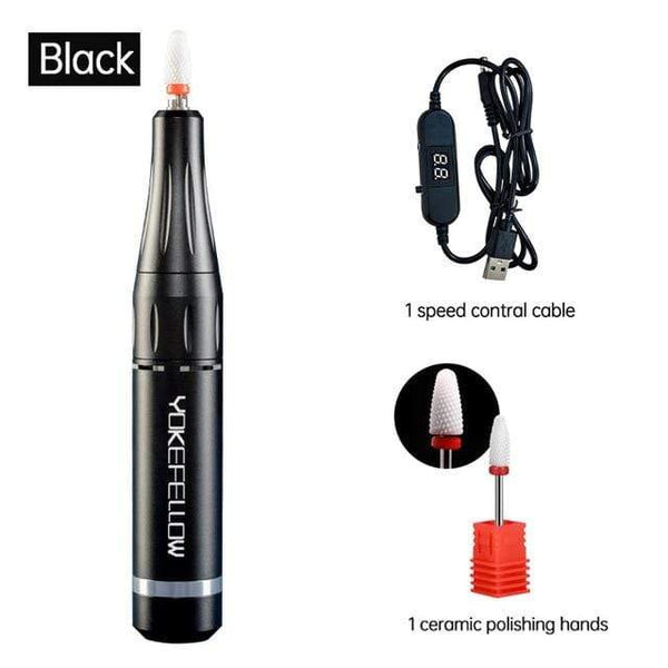 Planet Gates France / 35000RPM BK-A 35000RPM Nail Drill Machine Electric Nail File LED Display Nail Tools Portable Manicure Machine Nail Drill Bits Polisher