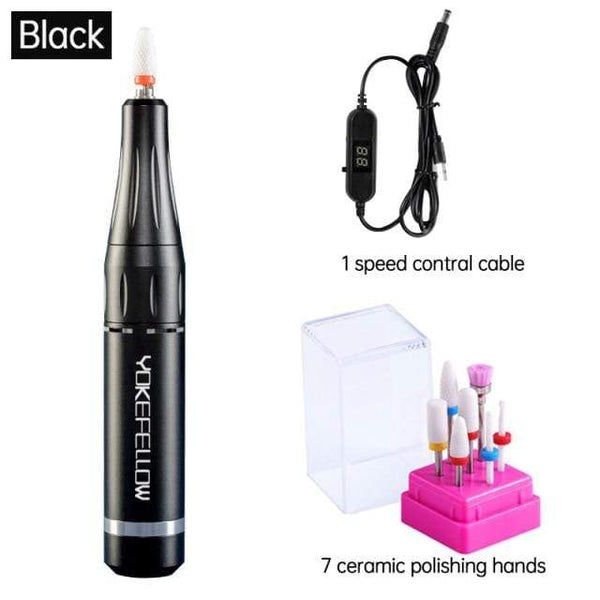 Planet Gates France / 35000RPM BK-B 35000RPM Nail Drill Machine Electric Nail File LED Display Nail Tools Portable Manicure Machine Nail Drill Bits Polisher